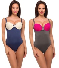 Merry Style Damen Badeanzug Stretch Polyamid Sportlicher Bademode Pool Schwimmen