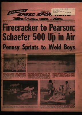 National Speed Sports Paper July 5, 1972 Weld Boys, Schaefer 500 111021WEBAN