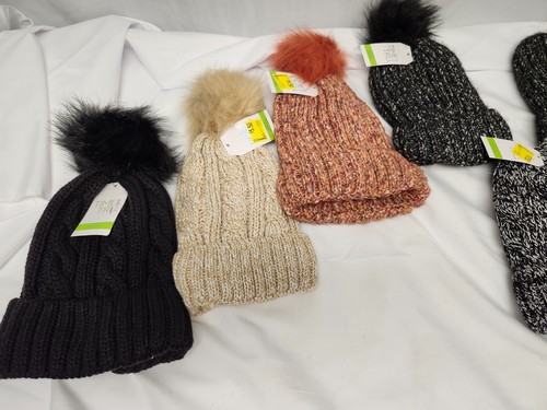 NWT Walmart Brand Time and Tru Pom Pom Hat/Beanie, Lined, Variations Available