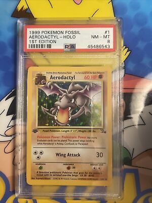 Aerodactyl Fossil 1st Edition Prerelease PSA 9 HOLO 1/62 - Pokemon