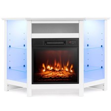 Fireplace TV Stand w/ Led Lights 18" Electric Fireplace for Tvs up to 50"