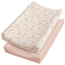 Minky Changing Pad Cover 2 Pack, Soft Minky Dots Plush Diaper Changing Table ...