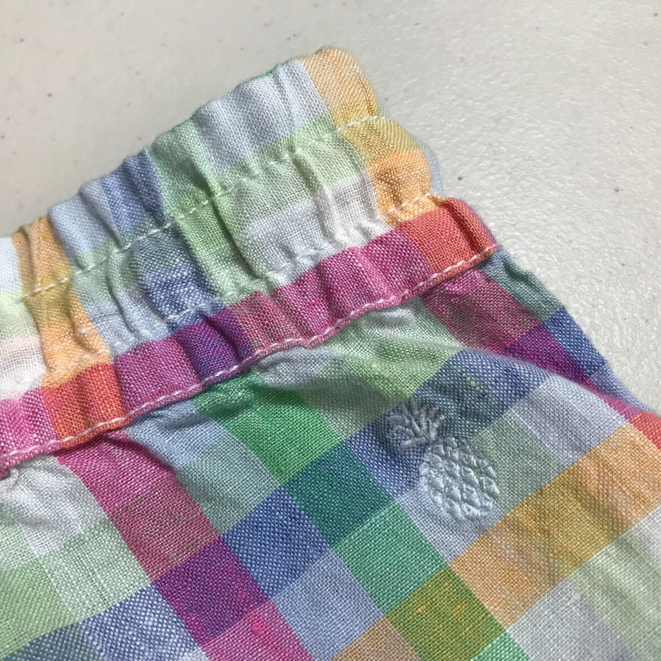 Pantalones Cortos Tommy Bahama Para Mujer Multicolor Cuadros 100% Lino Cintura Elástica Talla L Foto 3 de 4