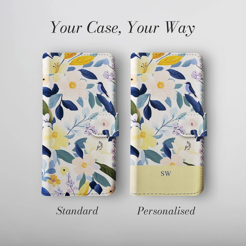 Personalised Wallet Phone Case for iPhone 16 16e 15 14 Pro Watercolour Flowers - Image 4 of 4
