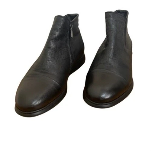 Baldinini Black Leather Faux Fur Lined Side Zip Ankle Boots Women's Size 42 video thumbnail