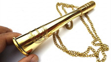 Nautical Brass Handmade Fog Horn & Neck Chain Vintage Collectible Fog Horn Gift