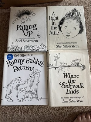 Shel Silverstein Lot of 4 HC Illustrated Poetry Ages 9-12 Falling Up Sidewalk