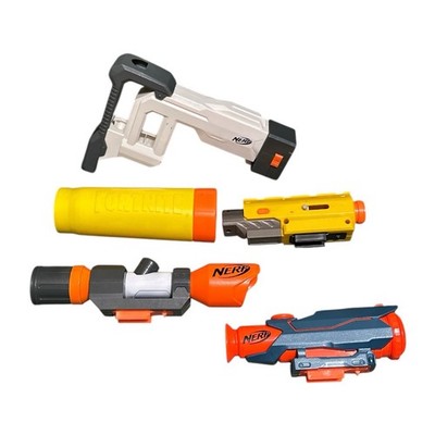 Lot of 5 Nerf Accessories Attachments   Barrel Scope Stock Fortnite Parts