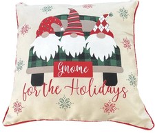 Christmas Pillow Gnome for the Holidays Snowflakes Reversible Red Green 16  