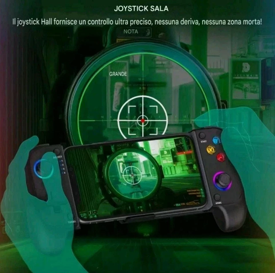 Controller per Smartphone Gamepad per Android e IOS Portatile con Joystick LED - Bild 2 von 4
