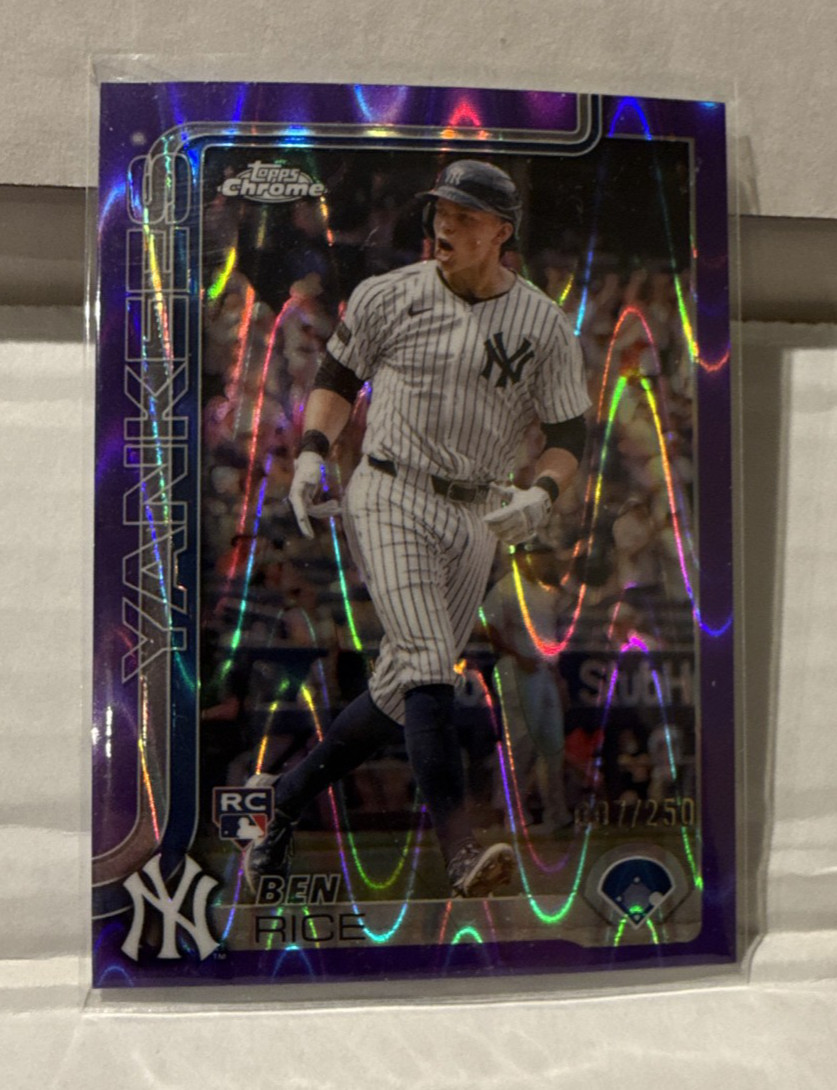2025 Topps Chrome - Ben Rice #139 Purple Raywave Refractor /250 (RC)