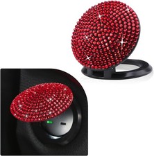 Car Start Stop Button Cover, Anti-Scratch Bling Push Start Button Ignition Red