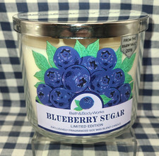ALL NEW Blueberry Sugar 3-Wick Candle 25-45 burn hours 14 oz Bath Body Works