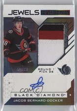 2021 Upper Deck Black Diamond 52/99 Jacob Bernard-Docker #JD-JB Patch Auto 14hk