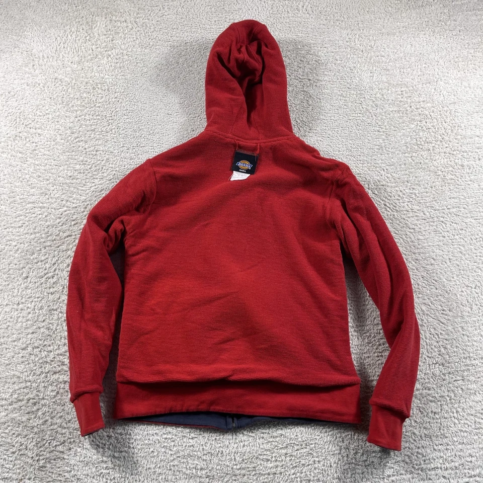 Sudadera con Capucha Dickies Para Hombre Pequeña Azul Roja Forrada Térmica Reversible Cremallera Completa Sudadera Foto 4 de 4