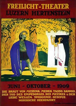   Vintage Theatre Poster - Freilicht-Theater Luzern 1909 - 24x36 