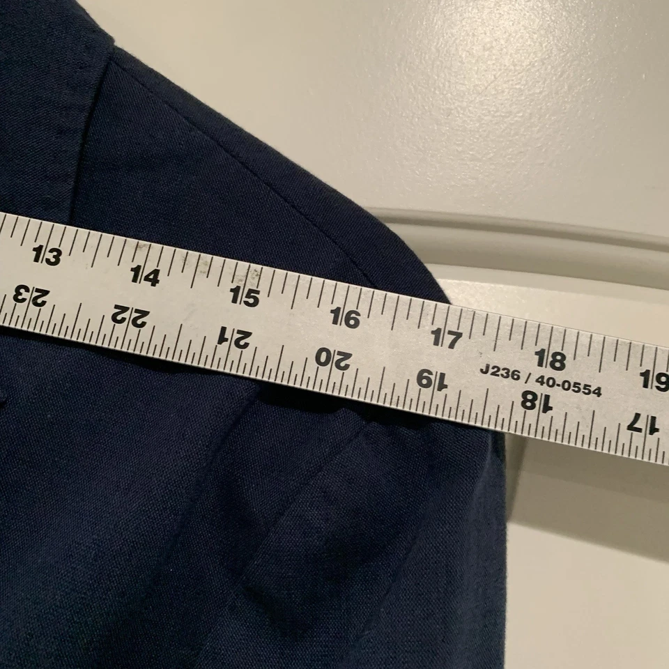 J.Crew Ludlow 棉海军夹克外套非结构化 Somelos - 36S — 第 4/4 张图片