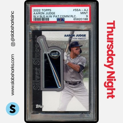 2022 TOPPS #SSA-AJ AARON JUDGE SILVER SLUGGER AWARD PATCHES PSA 9