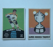 1970 O-Pee-Chee NHL 2-Card Lot - Bobby Orr James Norris Trophy Gordie Howe