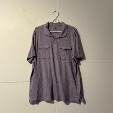 Rock Republic Mens The Iconic Polo Shirt Size XL Lilac Striped Short Sleeve