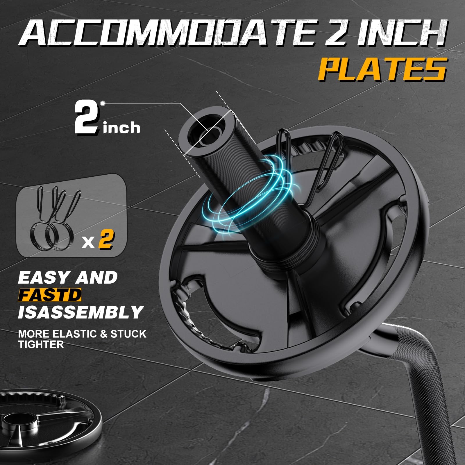 Olympic EZ Curl Barbell Bar, 47" Curl Bar for Weight Lifting, Home Gym Weight...