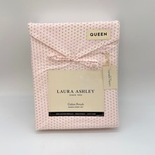 Laura Ashley QUEEN Heart To Heart Pink 4pc Cotton Sheet Set NEW