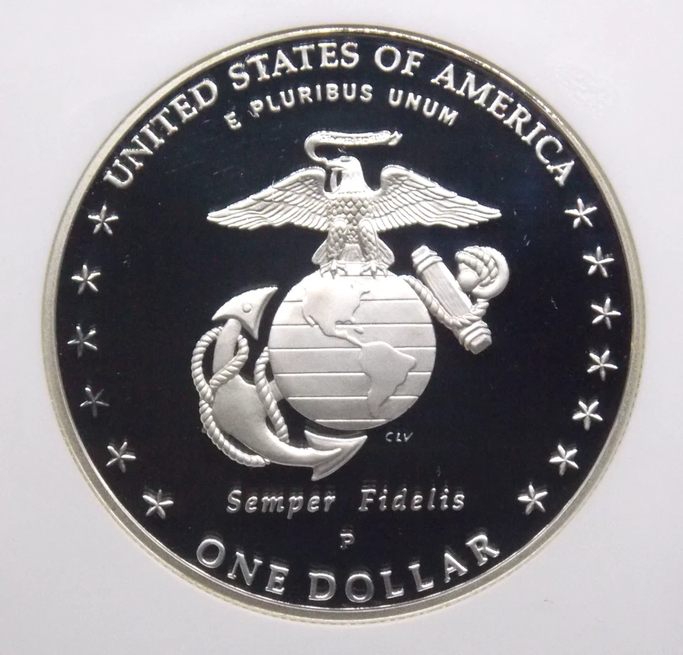 2005 "P" PROOF American *MARINES* Silver Dollar $1 NGC PF70 UC #006 ECC&C, Inc. - Image 2 of 4