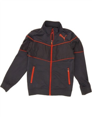 Puma Jungen Trainingsanzug Oberteil Jacke 7-8 Jahre Grau Polyester DG09