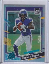 2023 Donruss Rated Rookie Optic Preview Holo Prizm #368 Jordan Addison Vikings