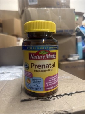 Nature Made Prenatal Folic Acid + DHA, 60 Softgels, Orange Scented 2/28