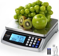 110Lb Food Scale, Commercial Kitchen Scale with Price Computing, Plug-In Usable,