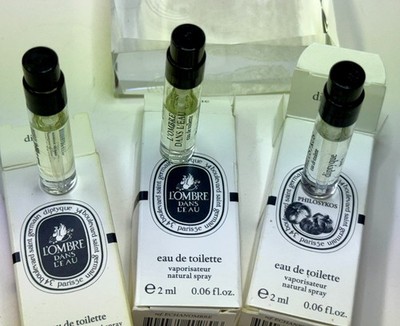 1 pc x  Diptyque PHILOSYKOS + 2 Pcs x L'OMBRE DANS L'EAU Edt  size :2 ml  NIB