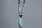 Cert'd Natural Light green A Jadeite jade Hand-Carved Green beans Pendant — photo 2