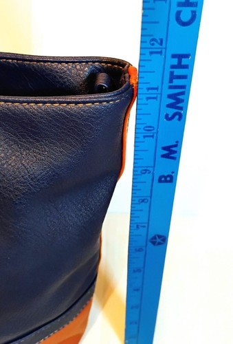 Ellen Tracy Tote/Shoulder Bag Purse Navy Blue Brown Color Block - Picture 10 of 12