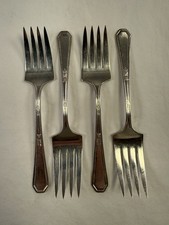 (4) Wm Rogers & Son silverplate salad forks flatware; 1923 Mayfair Pattern 6”