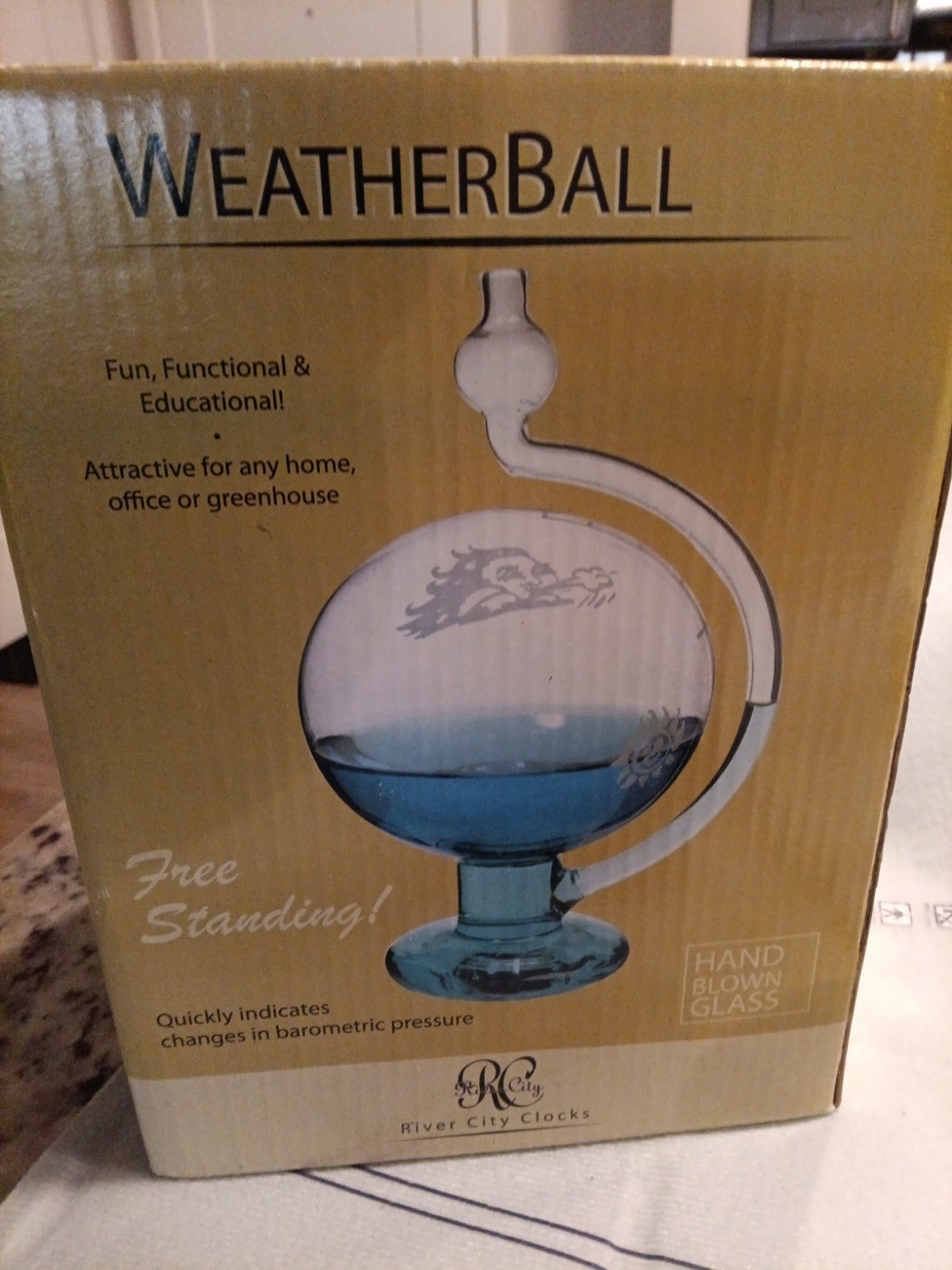 Weather Ball - RIVER CITY CLOCKS - NEW - Hand Blown Glass