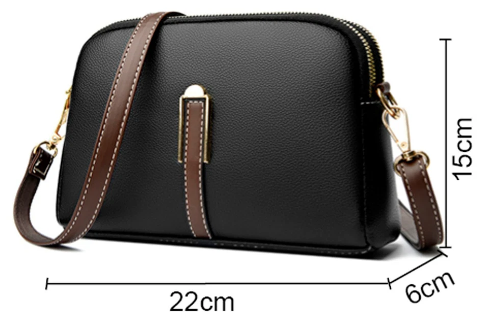 GIL DESIGN Damen Frauen Handtasche Tasche Schultertasche Lederoptik Schwarze Umhängetasche