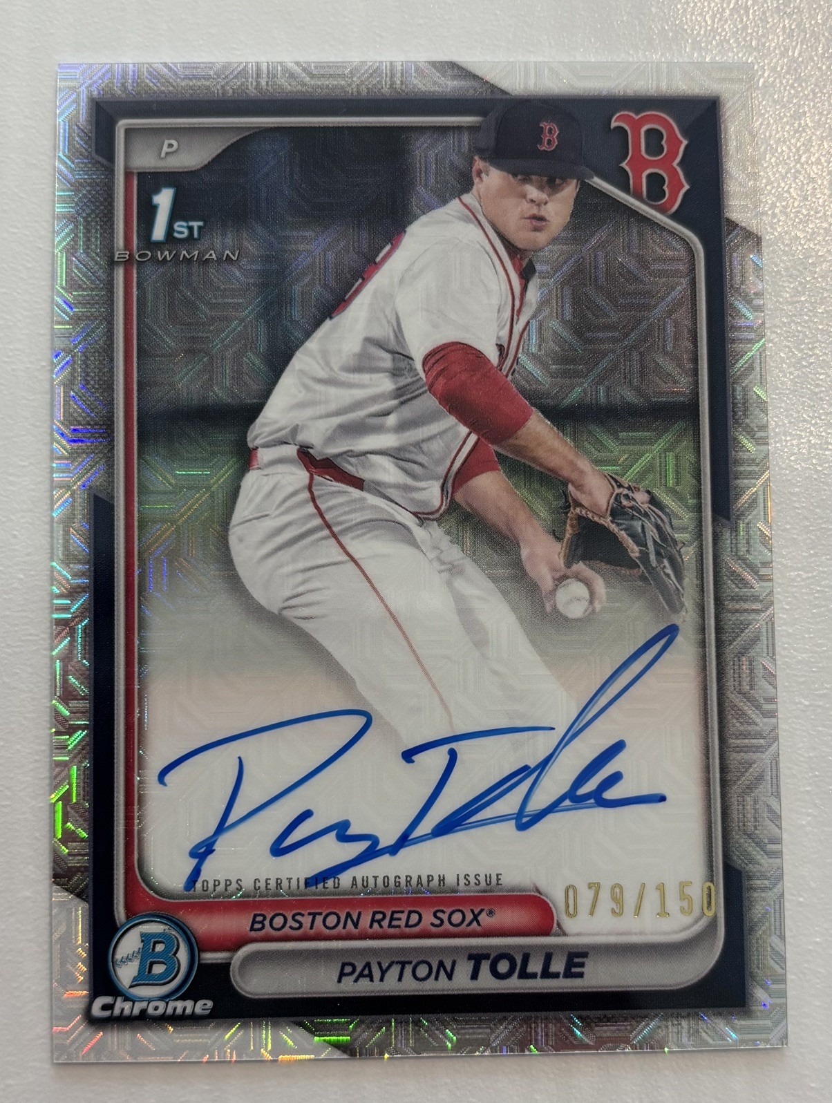2024 Bowman Chrome Payton Tolle 1st HTA Choice Refractor Auto /150 🔥 Red Sox 
