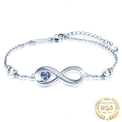 Damen Armband Herz 925 Sterling Silber Unendlichkeit Kette Frauen Geschenk