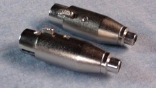 2 Pair XLR 3 pin - RCA adapters, 1 Pair RCA-XLR3M, 1 pair RCA-XLR3F Gender set