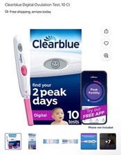 Clearblue Digital Ovulation Test 10 Count, Accurate Easy to Use UNOPENED BOX