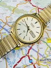 Vintage Seiko Quartz Day Date Watch 7546 8039 Gold Tone Speidel Works Great