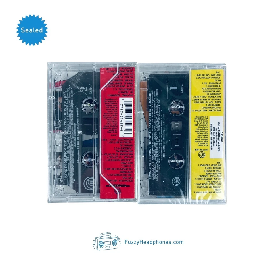 (2) Living In Oblivion - 80s Greatest Hits Cassette Tapes: Vol. 1 & 4 SEALED - Image 2 of 4