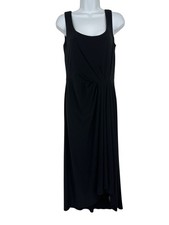 Lauren Ralph Lauren Black Sleeveless Draped Midi Dress Size 6
