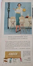1960 Mid Century Cosco Barstools chairs furniture vintage ad 