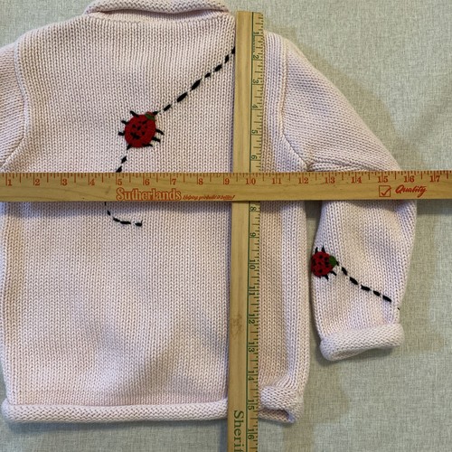 Gymboree Girl Pink Sz 7T Sweater Ladybug Cardigan Wedding Spring Summer - Picture 8 of 8