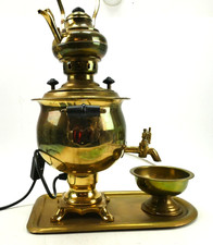 Samowar elektrisch Messing 44cm Russisch? V-379