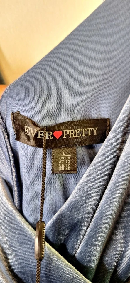 Maxi Vestido de Terciopelo EVER PRETTY Talla L Boda Madre de la Novia Fairycore Regency Foto 3 de 4