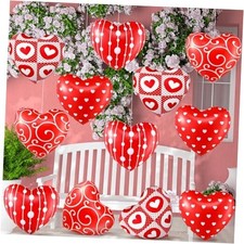 12 Pcs 12 Inch Valentine's Day Inflatable Heart Outdoor Decorations Large