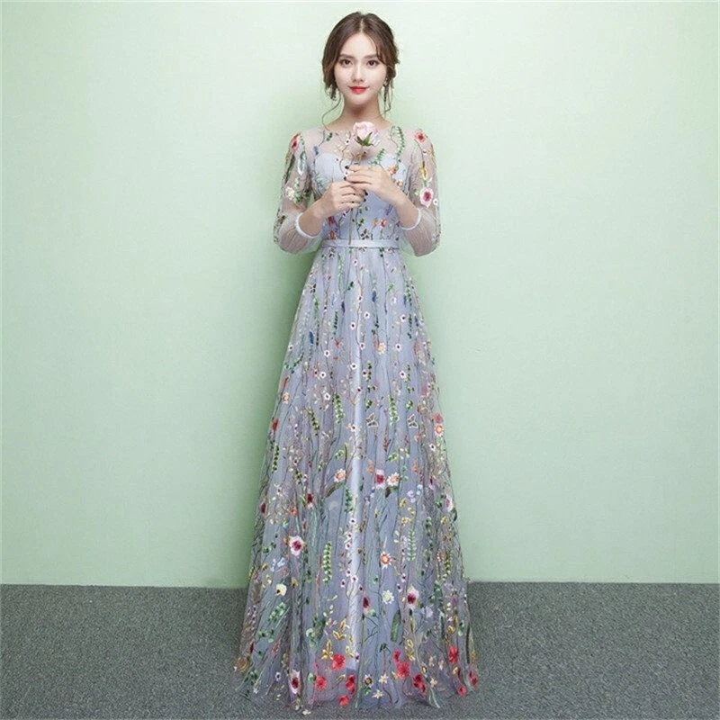 51" Bordado Vestido de Novia Tela de Encaje 0.5Y Floral Cordón Tela de Encaje 8 Colores Foto 2 de 4